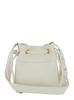 White Mini Bucket Bag With Metallic Love Birds Logo On The Front In Hammered Leather Woman
