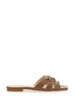 'Marli 09' Brown Sandals With Love Birds Diamond Cut Plaque And Cut-Out Details In Leather Woman