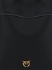 Black Bucket Bag With Metallic Love Birds Logo On The Front In Hammered Leather Woman