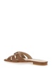 'Marli 09' Brown Sandals With Love Birds Diamond Cut Plaque And Cut-Out Details In Leather Woman