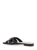 'Marli 09' Black Sandals With Love Birds Diamond Cut Plaque And Cut-Out Details In Leather Woman