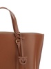 Brown Large Tote Bag With Logo Charm In Grainy Leather Woman