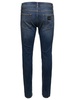 Blue Skinny Jeans With Logo Plaque At The Back In Stretch Cotton Denim Man