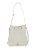 White Bucket Bag With Metallic Love Birds Logo On The Front In Hammered Leather Woman