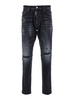 'Cool Guy' Black Five-Pocket Jeans With Rips In Cotton Denim Man