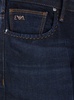 Blue Five Pocket Jeans With Logo Patch On The Back In Denim Man