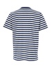 Blue T-Shirt With Striped Motif And Logo Embroidered On The Front In Cotton Man