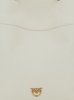 White Bucket Bag With Metallic Love Birds Logo On The Front In Hammered Leather Woman