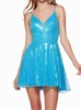 sequined a-line prom dress in turquoise