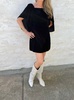velvet hattie dress in black
