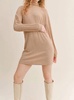 jesse turtleneck mini dress in camel