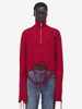 Half-zip wool turtleneck sweater
