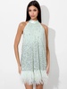 ERNA FEATHER MINI DRESS
