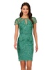 Adrianna Papell Women's Short Cut Out Beaded Sheath