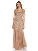 Adrianna Papell Women's Beaded Sweetheart Godet Gown