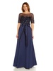 Adrianna Papell Women's Beaded Mesh and Taffeta Gown