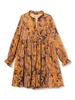 Tommy Hilfiger Women's Long Sleeve Keyhole Paisley Print Chiffon Dress