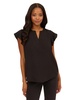 Adrianna Papell Women's Solid Woven Airflow Flutter Sleeve Top