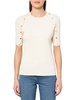 Anne Klein Womens Button Ribbed Knit Pullover Sweater