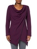 Andrew Marc Women's Long Sleeve Asymmetrical Thermal Tunic with Faux Leather Trim