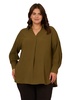 Adrianna Papell Women's Textured Airflow V-Neck Johnny Collar Blouse