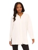 Adrianna Papell Women's Airflow Woven Button Down Top W/Side Slits