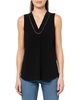 Anne Klein Women's Solid Ity Pleat Front Shell W Chain Trim