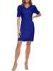 DKNY womens Knot Neck Detail Short Puff Sleeve Dress