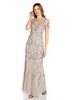 Adrianna Papell Women's V-Neck Beaded Gown
