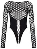 Ann Summers captive crotchless bodysuit with fan print in black