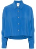 women's drop shoulder electric blue shirt
