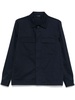Daniele Alessandrini Blue Jacket-Shirt In Cotton With Pockets