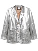 Alysi Leather Single-Breasted Blazer Jacket