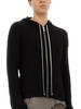 COTTON KNIT SWEATSHIRT WITH HOOD AND ZIPPER