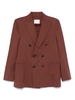Circolo 1901 Brown Cotton Blended Double Breasted Blazer