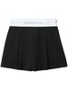 Alexander Wang High Waisted Pleated Short With Logo Elastic Clothing