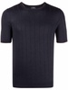 Barba Ribbed-Knit Silk T-Shirt