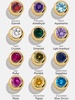 18K Gold Birthstone Huggie Earrings