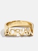 18K Gold Custom Fineline Nameplate Ring