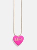 Custom Initial Enamel Heart Pendant Necklace