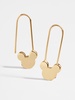 Mickey Mouse Disney 18K Gold Sterling Silver Safety Pin Earrings