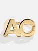 18K Gold Double Initial Custom Block Ring
