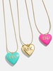 Custom Initial Enamel Heart Pendant Necklace
