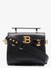Black Leather Handbag with Gold Clasp