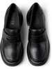 Black Leather Moccasin/Ballerina for Women.