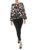 CREW NECK WOOL AND CASHMERE BLEND SWEATER WITH FLORAL PATTERN