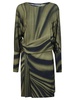 Ombre-printed Crewneck Dress