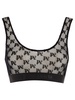 Monogram Pattern Scoop Neck Lace Bra