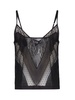 Black Patchwork Semi-Transparent Top