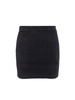 Black stretch alpaca blend mini skirt
